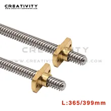 Vis mère T8 * 8 Ender 3 axe Z + écrous en laiton, 8MM 365/400/515MM pour Ender 3 Ender 3 V2 Ender 6 CR 10S CR 10 V2 CR 6 SE I3