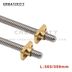 Vis mère T8 * 8 Ender 3 axe Z + écrous en laiton, 8MM 365/400/515MM pour Ender 3 Ender 3 V2 Ender 6 CR 10S CR 10 V2 CR 6 SE I3 