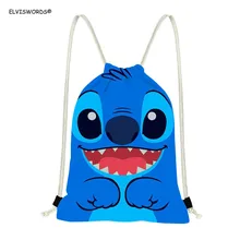 ELVISWORDS сумка на шнурке с рисунком из мультфильма, спортивная сумка для путешествий, женская детская школьная сумка для мальчиков, маленькая сумка