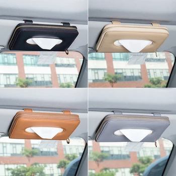 

Car Sun Visor Tissue Box Cover Case Car Clip Holder Paper Napkin Towel Hanging Seat Back Auto Car Accessories Interior Organizer