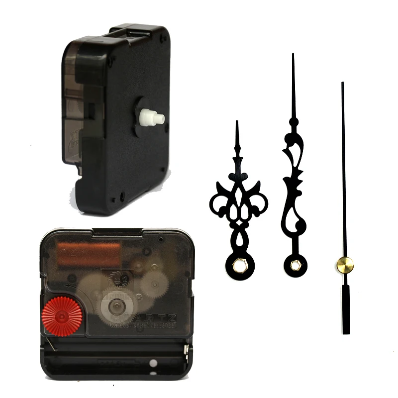 12888 Snap In Type wall clock mechanism with 9301 black hands Silent