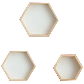 

3Pcs/Set Nordic Style Kids Room Decoration Shelf Honeycomb Hexagon Shelves for Baby Child Bedroom Decoration-White