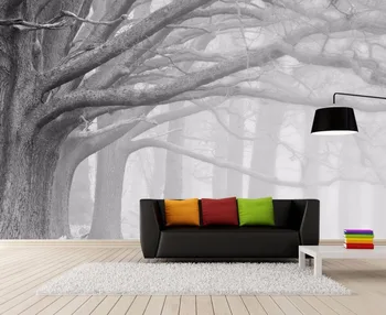 

CJSIR Custom Wallpaper Black and White Forest Big Tree Art TV Background Wall Living Room Bedroom Background 3d Wallpaper