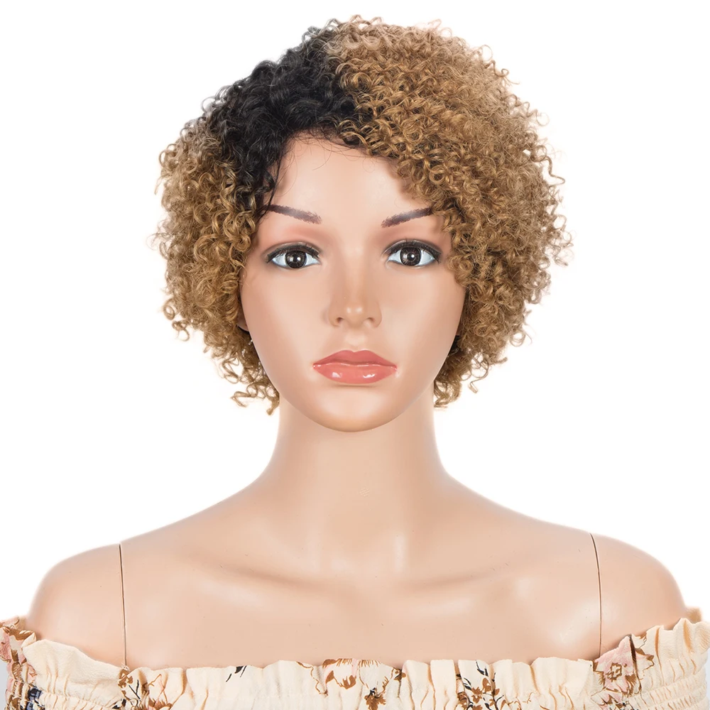 de cabelo crespo ombre colorido pixie cut parte