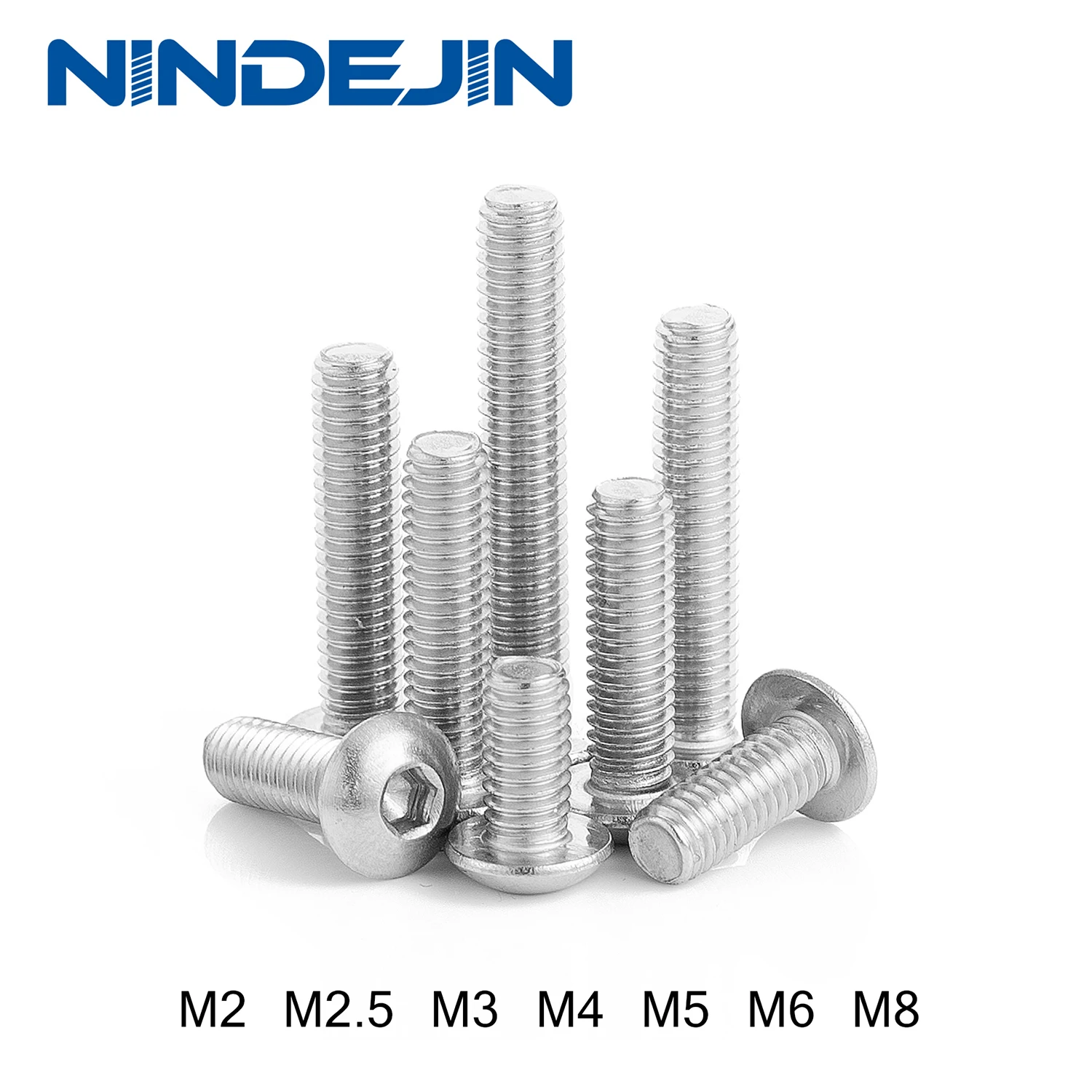 

10/50pcs M2 M2.5 M3 M4 M5 M6 M8 304 Stainless Steel Hexagon Socket Button Head Screw Bolts Pan Round Head Screw Standoff ISO7380