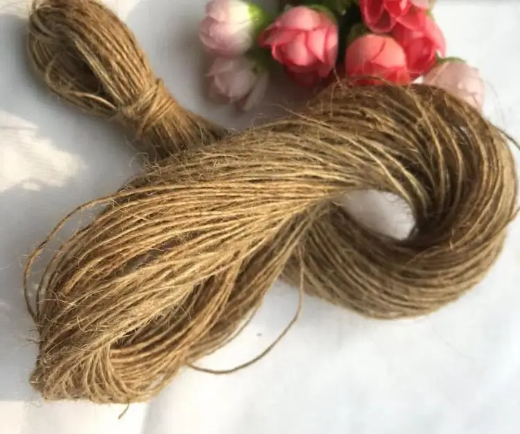 50 Meters Natural Jute Hemp Rope Home Decoration Retro Style DIY Craft Cord Decorative Jute Rope 1mm Diameter Handmade Decration 3