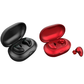 

2 Pair C8 True Wireless Bluetooth Earphone 5.0 Sports Bluetooth Headset Waterproof Earbuds for Smartphone - Red & Black