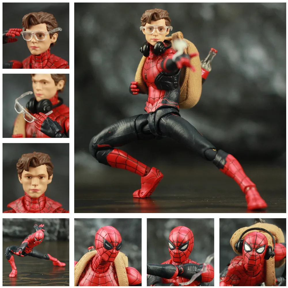 

Marvel Spider-Man Far From Home Tom Holland 6" Action Figure Iron Man Edith Glasses KO's SHF Spiderman Peter Parker Legends Toys