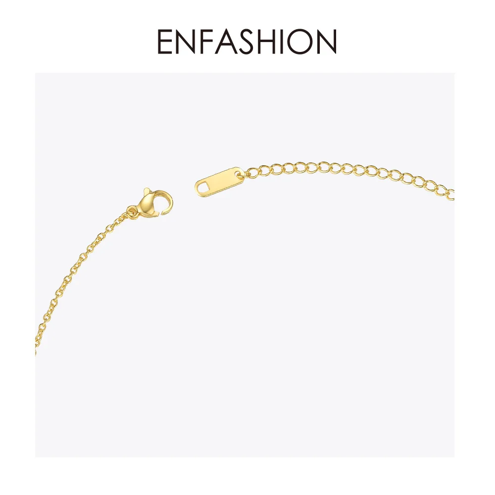 ENFASHION ожерелье-чокер с кристаллами и замком для женщин, золотого цвета, нержавеющая сталь, Панк Подвески, ожерелье s Femme, модное ювелирное изделие P193037