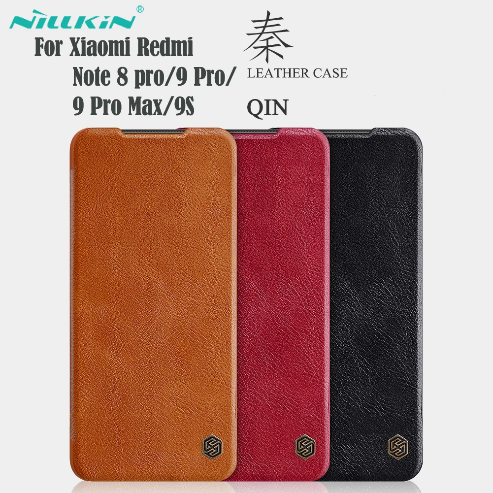 For Xiaomi Redmi Note 9S 9 Pro Max Note 8 Pro Flip Case Nillkin Qin Leather Flip Cover Card Pocket Case For Note9 Pro Phone Bags