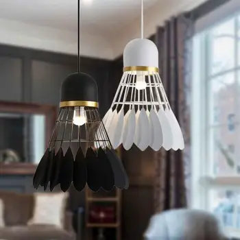 

E27 Bedroom Restaurant Badminton Chandelier Nordic Style Dining Room Iron Home Decor Hanging Pendant Light Bar Modern Minimalist