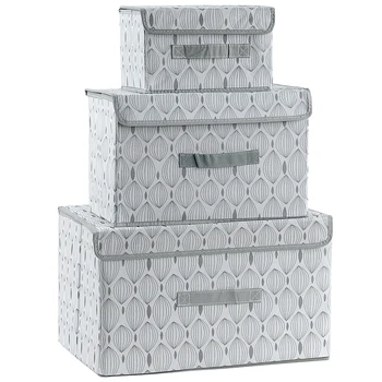 

New Large Non-Woven Fabric Folding Storage Box Underwear Clothing Storage Bins Kid Toy Organizers Wardrobe Container With Lid