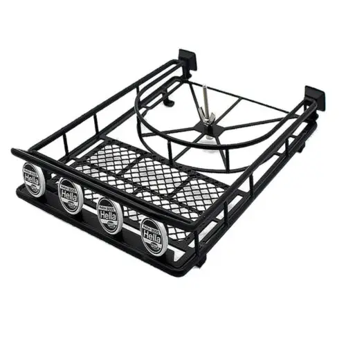 

Metal Roof Rack with 4LED Lights for 1:10 RC Rock Crawler SCX10 RC Car Metal Roof Rack with 4LED Lights for 1:10 RC SCX10 Car