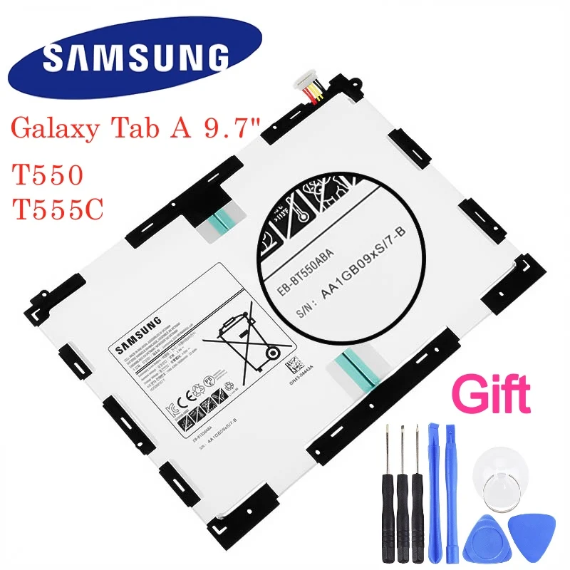 Оригинальная запасная аккумуляторная батарея для планшета Samsung GALAXY Tab A 9 7 T550 T555C P555C P550 6000 мАч|Аккумуляторы