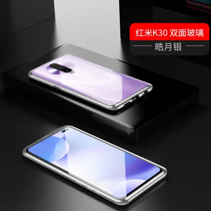 Чехол с магнитной адсорбцией для Xiaomi Redmi K30, металлическая рамка, двусторонняя крышка из закаленного стекла RedmiK30, защитный чехол для телефона