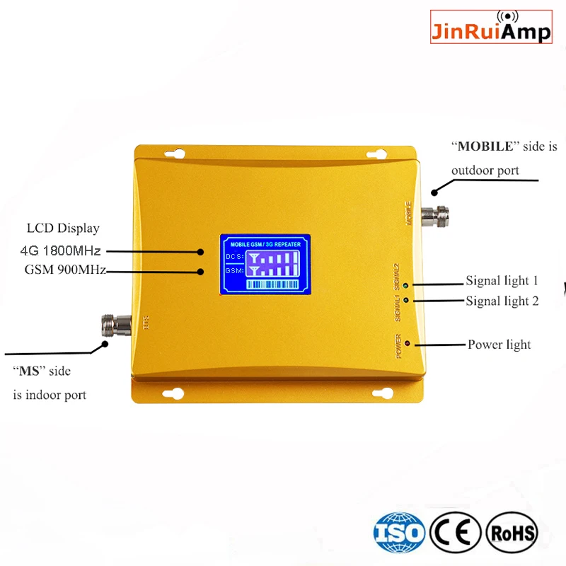 Усилитель сотового сигнала 2g 4g репитер GSM 900 4G LTE 1800 Ретранслятор Сигнала Антенна для мобильного телефона дисплей усилитель с повторением