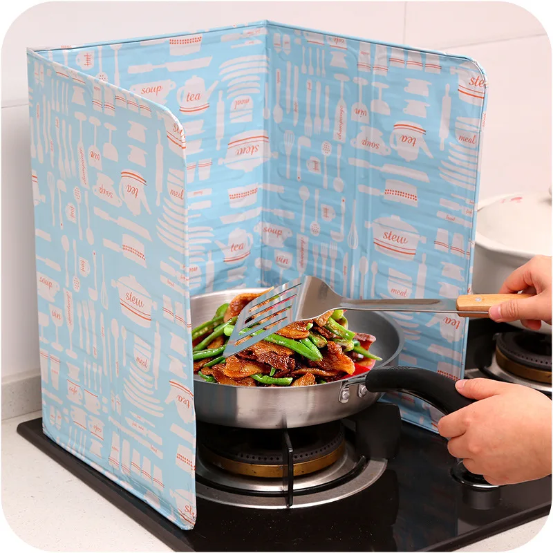 

Cartoon Aluminum Foil Oil Baffle Plate Kitchen Supplies Stove Oil Resistant Board Thick