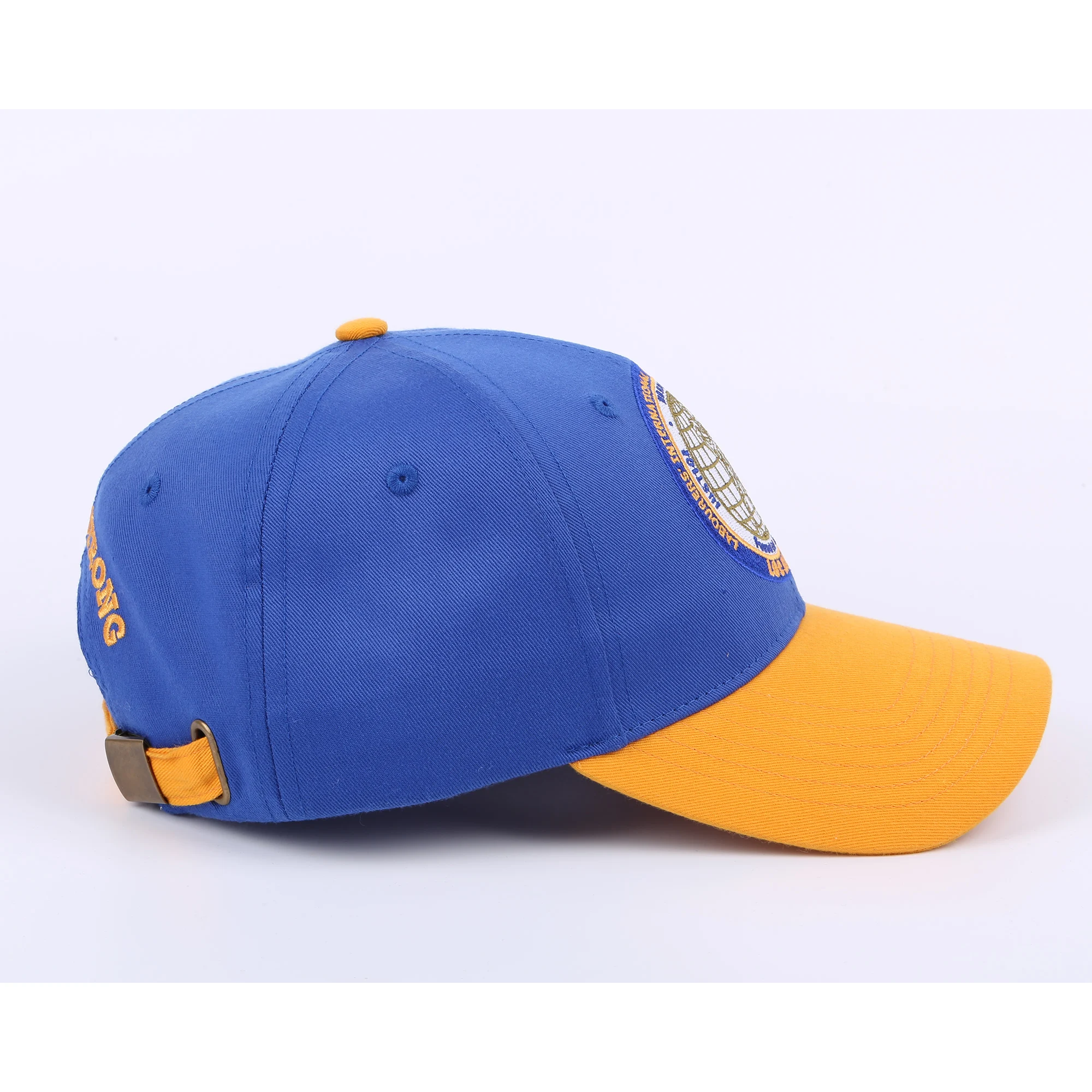 Embroidery customized cap Summer outdoor sun hat with adjustable metal buckle