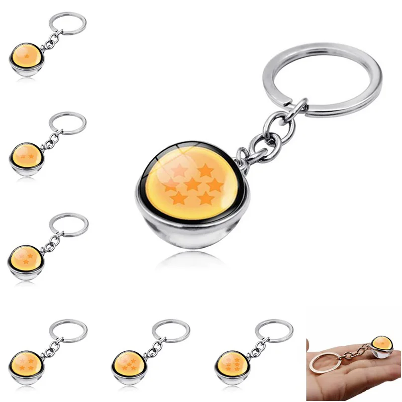 

New Products Accessories Dragon Ball Pattern Time Stone Keychain Pendant Metal Key Ring Key Chain