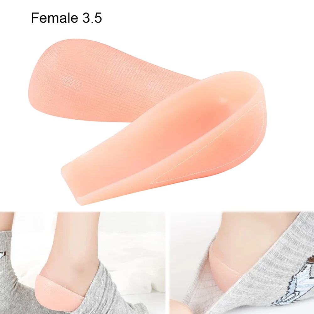 1 pair Unisex Invisible Increase pad soft silicone gel insoles heel Pad Foot massage care Invisible inner Increase insoles light - Цвет: Female 3.5 cm