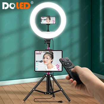 

New LED Ring Light with Remote Dimmable Ringlight Tripod for Studio Lighting Photography Selfie Video Shooting on Youtube Tiktok