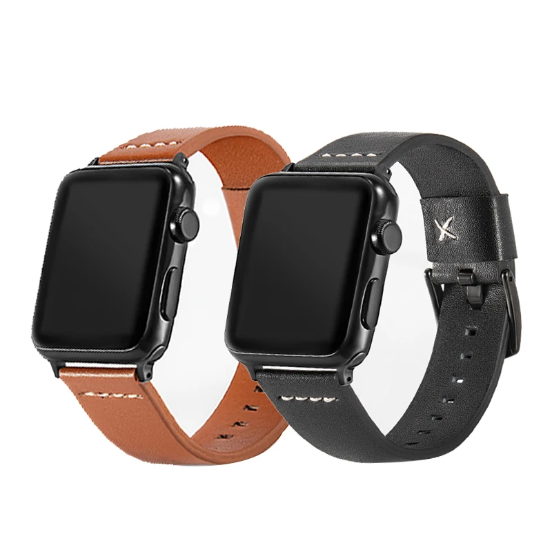 

Genuine leather loop strap for apple watch band 42mm 44mm 38mm 40mm correa replacement bracelet series 5/4/3/2/1