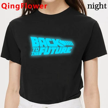 

Back To The Future Harajuku Funny Cartoon Tshirt Men Time Travel Graphic T-shirt Luminous Summer T Shirt Hip Hop Top Tees Male