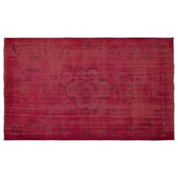 

Handmade Red Vintage Overdyed Turkish Area Rug 159x267 Cm-5'3''X8'9''