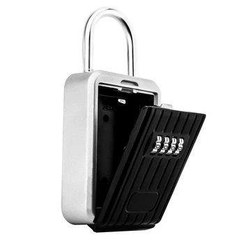 

BEAU-Portable Key Lock Box Secure Key Holder Durable Aluminium Alloy Material with 4 Digit Combination Waterproof Realtor Lock B