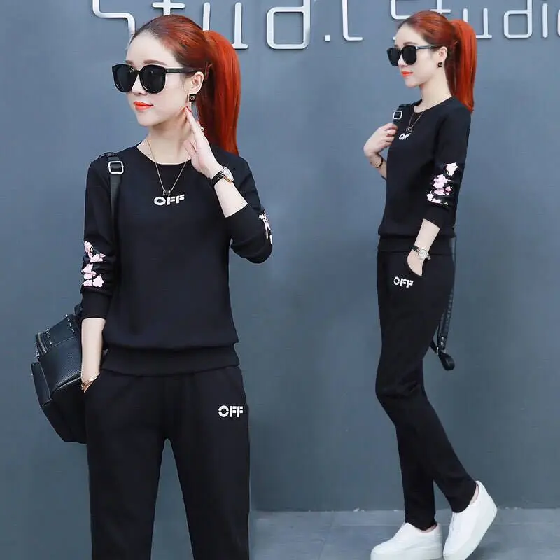 

Casual Sports Clothing Set Women's 2018 Autumn New Style Fashion Korean-style Running Sisters Best Friend-Two-Piece Set Fashion