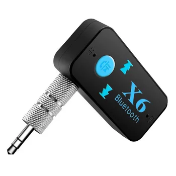 

X6 HandFree Adapter Bluetooth Receiver Auto Car Bluetooth Aux Kit Music 3.5mm o Stereo Bluetooth Car Kit Receiver