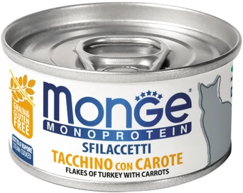 

MONGE MONGE CAT MONOPROTEIN monobelkovye for adult cats flakes with turkey and carrots 80 gr
