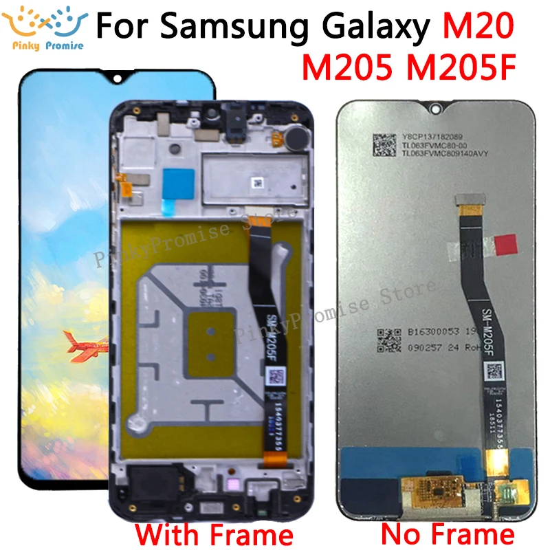 6,3 ''lcd для SAMSUNG Galaxy M20 SM-M205 M205F lcd дисплей кодирующий преобразователь сенсорного экрана в сборе запасные части