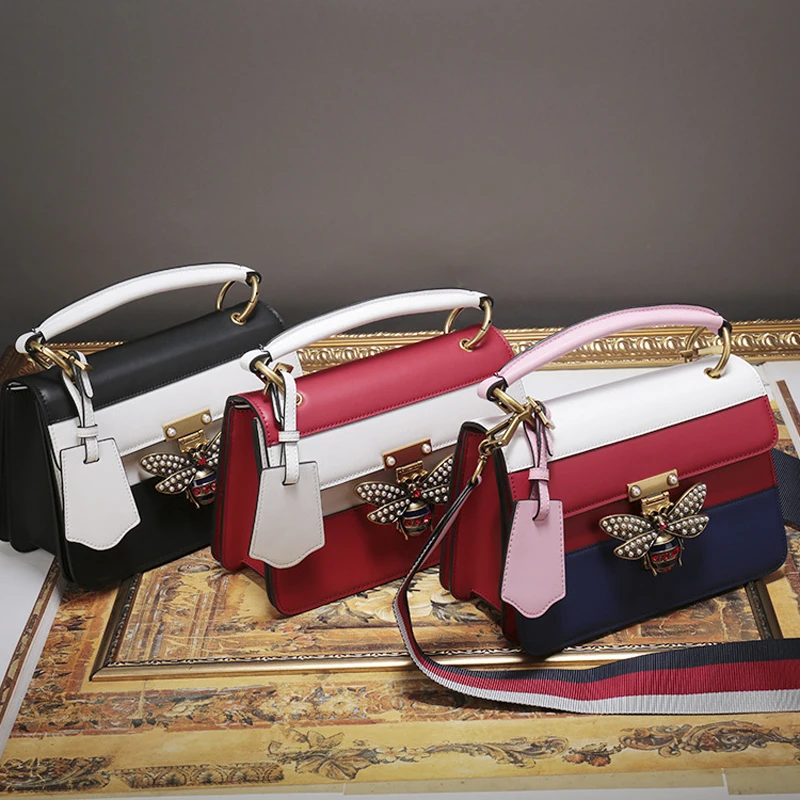 

Fashion true leather single-shoulder bag, temperament hand-held lady small bag