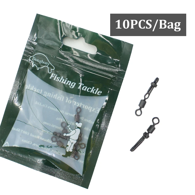 10PCS 10 шт., аксессуары для ловли карпа, быстросменный замок-моллюск, поворотный замок с зажимом-моллюском, аксессуары, роликовое кольцо, разъем для ловли карпа - Цвет: 10PCS