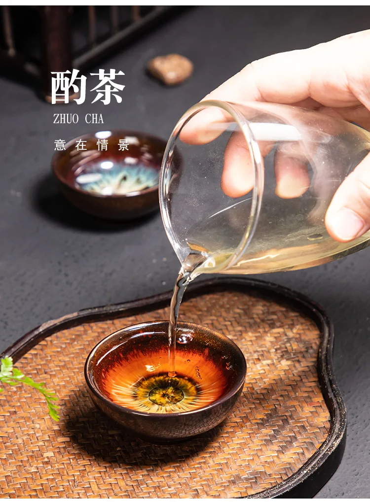 Kiln Change Sand Gold Glaze Art Home Tea Cup Teacup Tea Bowl Wine Set Kung Fu Tea Set Drinks Cup Drinkware Teaware Decor Crafts