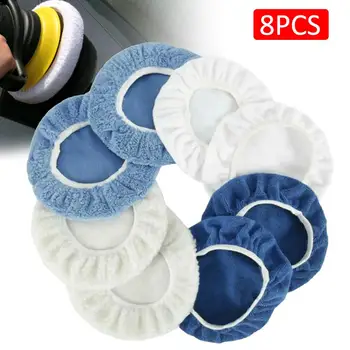 

8PCS Soft Microfiber Polishing Bonnet Buffing Pad Cover for Car Polisher Cleaning Tools 5-6Inch Car Polisher Pad Bonnet