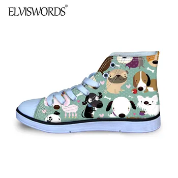 

2020 New Cartoon Puppy Sport Shoes Kids Casual Flat Shoes Kawaii Pug Dogs Print Baby Boys Girls High Top Canvas zapatillas