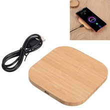 Портативное квадратное деревянное бамбуковое Qi Беспроводное зарядное устройство коврик для зарядки для iPhone 8 Plus X samsung Galaxy S6/S6 Edge для Nexus 4 5 6