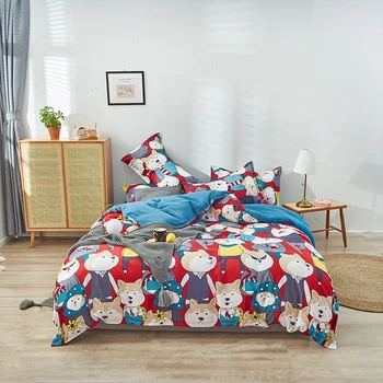 

kawaii Cartoon dog bedding set for kids adult duvet cover bed sheets and pillowcases bed linen for home queen king size