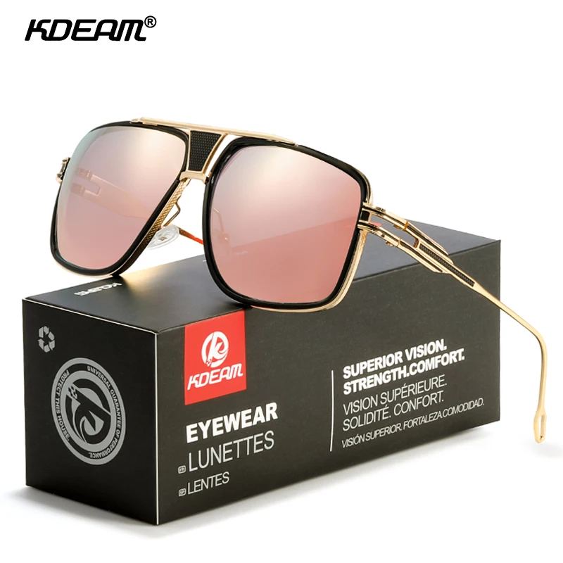 

KDEAM Top Gold Oversized Punk Sunglasses Women Luxury Alloy Design UV400 Sun Glasses for Lady Party Shades KD2405