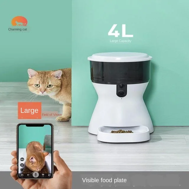 

Pet feeder cat feeder WiFi video version mobile phone intelligent monitoring timing and quantitative automatic feeding device