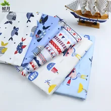 Лоскутное изделие из хлопчатобумажной ткани для шитья DIY ручной работы Домашний матерчатый тканевый для платья занавес пэчворк мультфильм рыба 5 штук