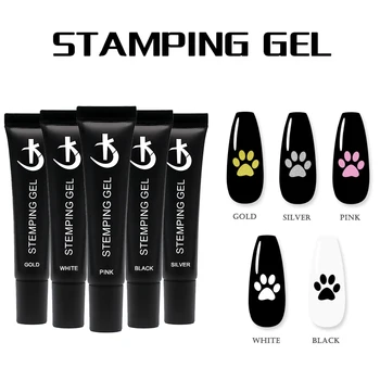 

KODI Semi-permanent Varnish for Stamping 10ml Gel Polish Stemping Nail Art Desgin Gel Paint Nail Polish for Stamp 5Colors Gellac