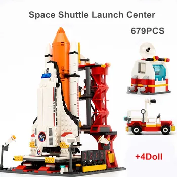 

DIY Blocks Technic Aerospace Series 8814 8816 Space Shuttle Shenzhou 10 Launch Center Blocks Educational Toy for Kids