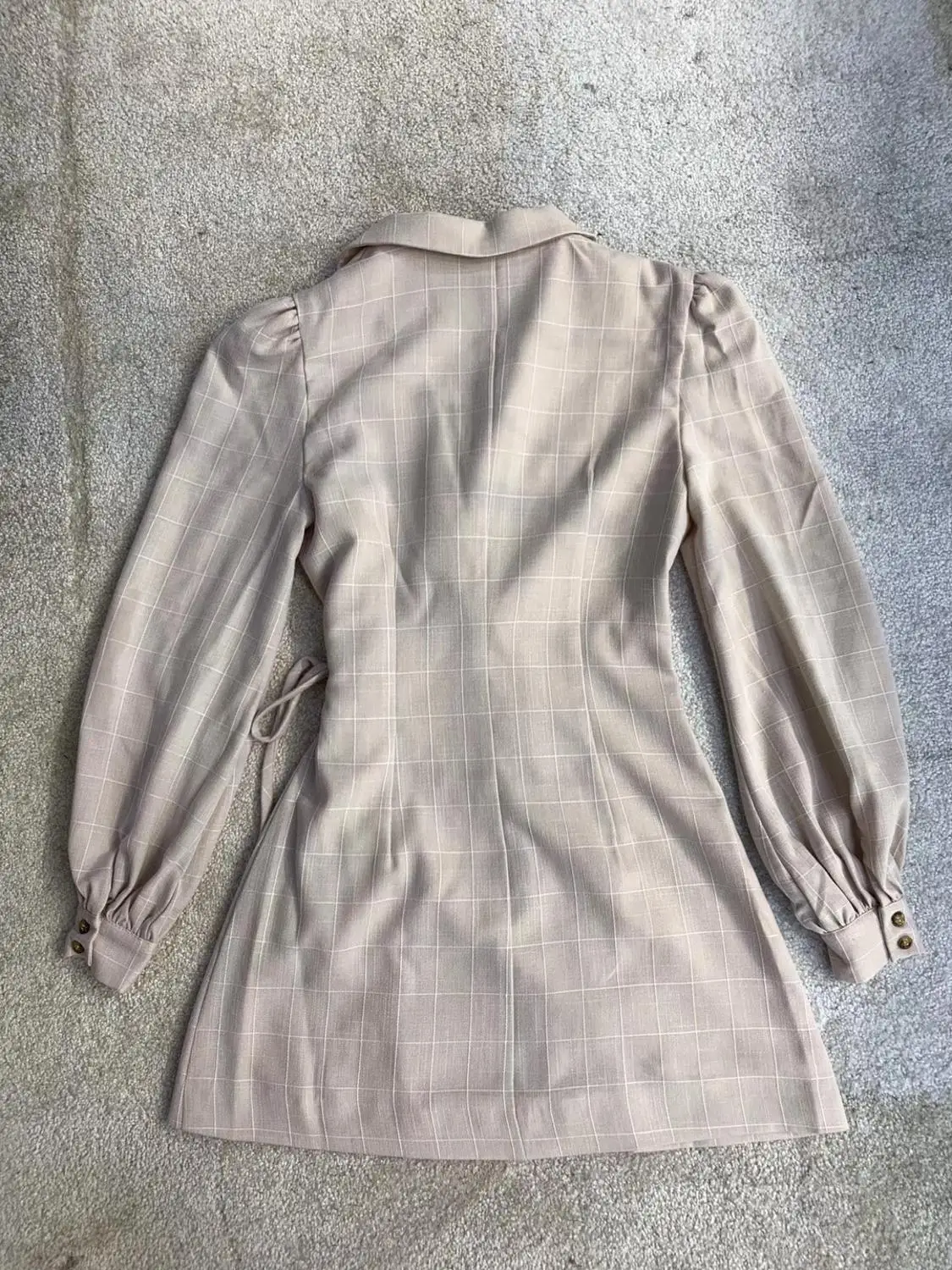 Осень французский темперамент v-образным вырезом шнуровкой обертывание платье офисный костюм пальто