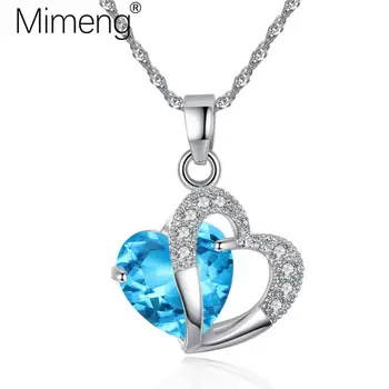 

Mimeng Romantic Female Necklace Jewelry 5-color Zircon Love Crystal Necklace Charm Female Necklace Banquet Perfect Match
