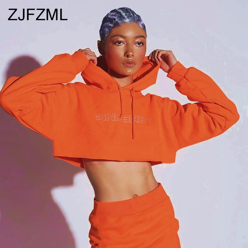 

Neon Letter Long Sleeve Oversized Hoodie Fashion Loose Sweatshirts Autumn Casual Pullovers Crop Tops Streetwear Women Clothes