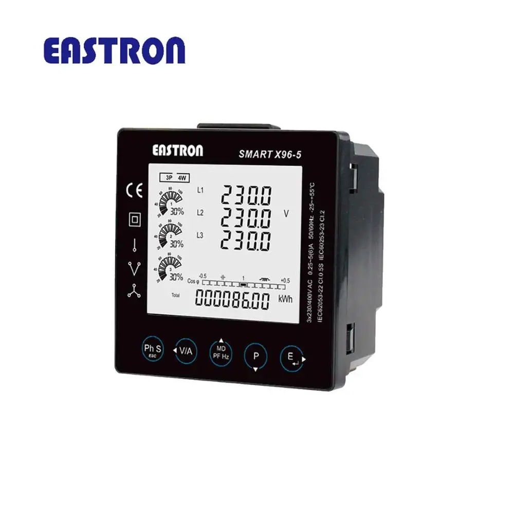 Умный X96-5G трехфазный Мультифункциональный измеритель мощности с Modbus, измерительный кВтч, кВтч, кВт, kv, кВА, P, PF, Hz, dmd, V, A, THD