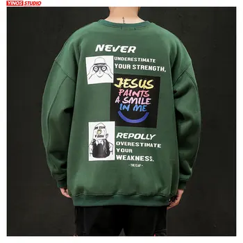 

Dropshipping 2020 Mens Causal Baggy Tops Male INS Streetwear Sport Hoodies Autumn Outwear Letter Fashion Pullover